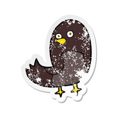 retro distressed sticker of a cartoon bird