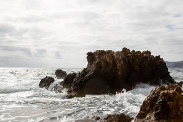 Fototapeta na wymiar Waves at the coast, island Mallorca Spain