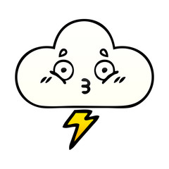 gradient shaded cartoon thunder cloud