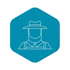 Farmer icon. Outline illustration of farmer vector icon for web design