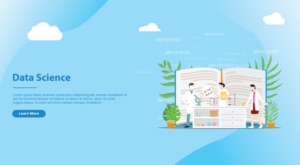 data science concept for website template design page - vector illustration