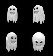 White Ghost on black  background