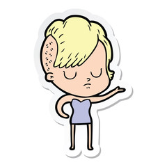 sticker of a cartoon woman