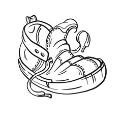 Sport shoes painted on white background vector