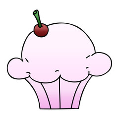 quirky gradient shaded cartoon muffin
