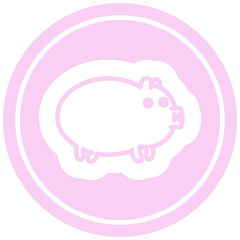fat pig circular icon