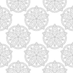 Geometric seamless with background with gray elements. Indian style