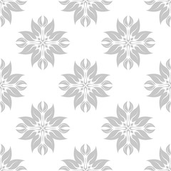 Floral seamless pattern. Blue flowers on white background