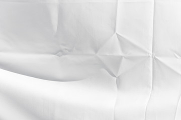 White Crumpled Textile Background. Soft Light Drapery Backdrop Design.