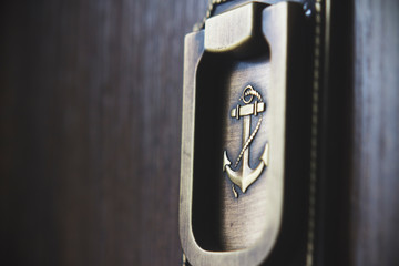 Symbol is an anchor made of metal Copyspace