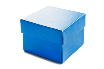 Blue box isolated