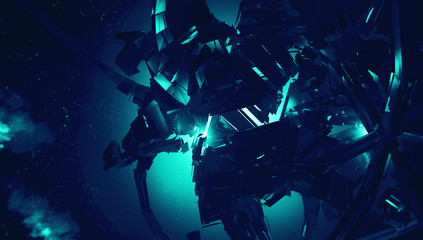 Cosmic  background 3d render illustration