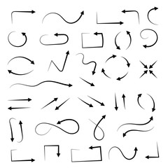 Arrows. Hand drawn black signs