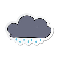 sticker of a cartoon rain cloud