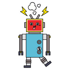 cute cartoon crazed robot