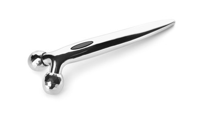 Facial massage tool on white background