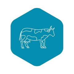 Cow icon. Outline illustration of cow vector icon for web design