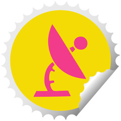 circular peeling sticker cartoon satellite dish