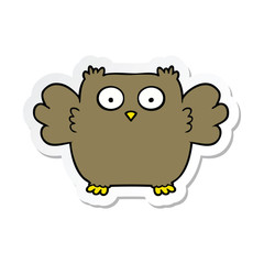 sticker of a cute cartoon owl