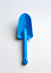 photo blue scoop vertically on white background