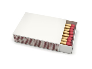 Box of matches. Blank package. 3d rendering illustration isolated
