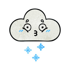 retro grunge texture cartoon snow cloud