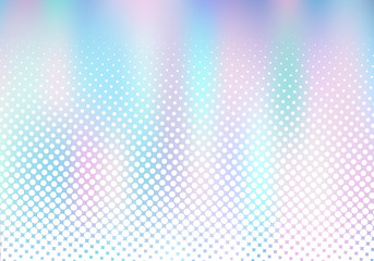 Abstract smoot blurred holographic gradient background with white halftone effect. Hologram  Luxury trendy tender pearlescent.