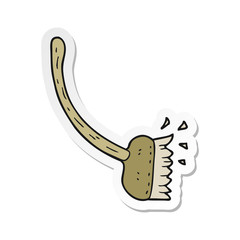 sticker of a cartoon sweeping brush