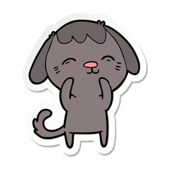 sticker of a happy cartoon dog