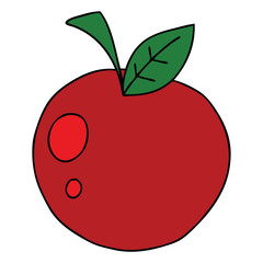 quirky hand drawn cartoon red apple