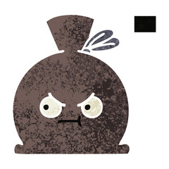 retro illustration style cartoon sack
