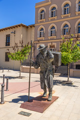 Naklejka premium Astorga, Spain. Monument to the traveler (pilgrim)