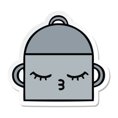 sticker of a cute cartoon cooking pot