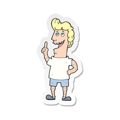 sticker of a cartoon happy man
