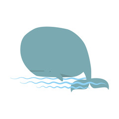 Big Whale Fish in Sea vector