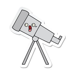 sticker of a cute cartoon telescope