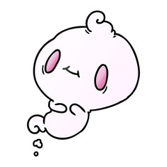 gradient cartoon of a kawaii cute ghost
