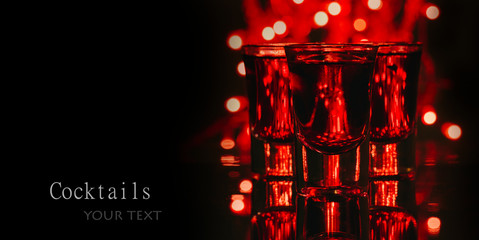 Red shots cocktails