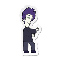 sticker of a cartoon vampire