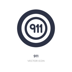 911 icon on white background. Simple element illustration from Alert concept.