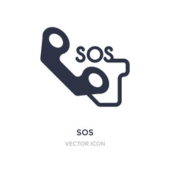 sos icon on white background. Simple element illustration from Alert concept.