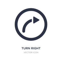 turn right icon on white background. Simple element illustration from Alert concept.