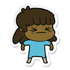 sticker of a cartoon woman