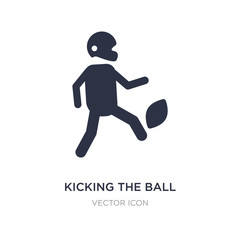 kicking the ball icon on white background. Simple element illustration from American football concept.