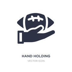 hand holding the ball icon on white background. Simple element illustration from American football concept.