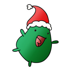 christmas gradient cartoon of kawaii bean