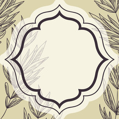 victorian frame with branch and leaf drawn