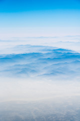 The mountains and the sea of clouds height the sky