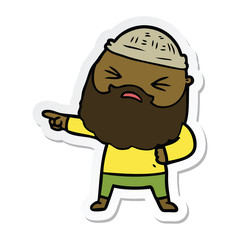 sticker of a cartoon man with beard