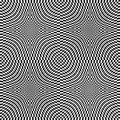 Abstract vector seamless op art pattern. Monochrome graphic ornament